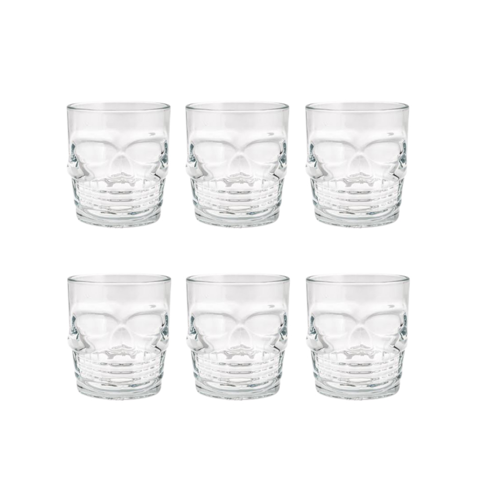 Set 6 Vaso Old Fashion Calavera 290ml – CSX - Imagen 2