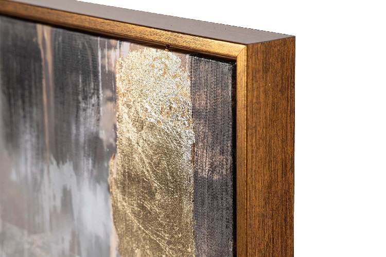 Cuadro Nenúfares Blanco y Dorados ( 120x4x80 cm) - Imagen 2