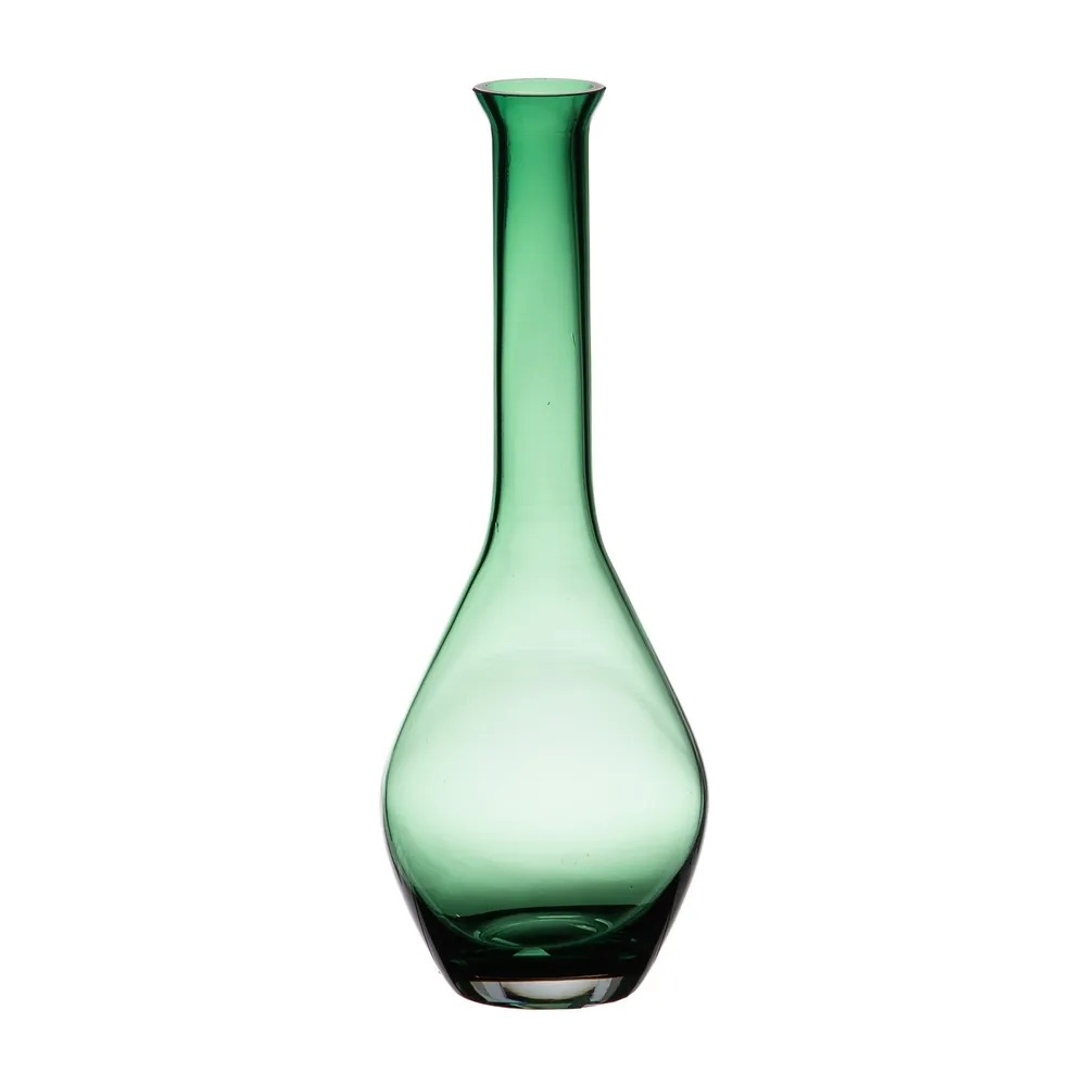 Jarrón Cristal Ánfora Verde (12dx33 cm)