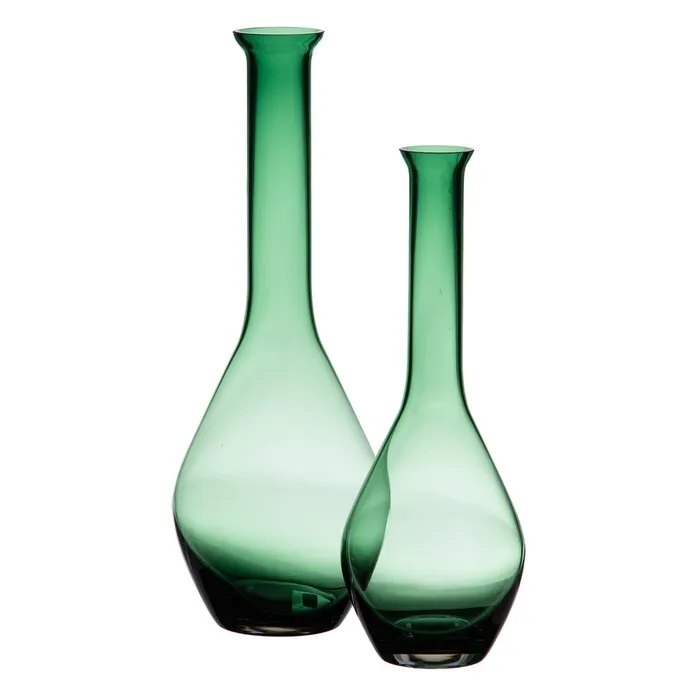 Jarrón Cristal Ánfora Verde (10dx28 cm) - Imagen 2