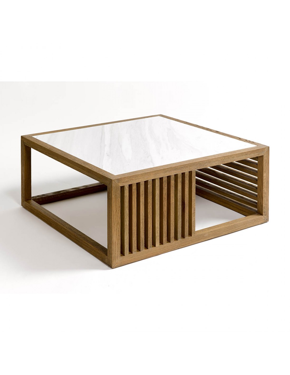 MESA DE CENTRO ROBLE Y MARMOL