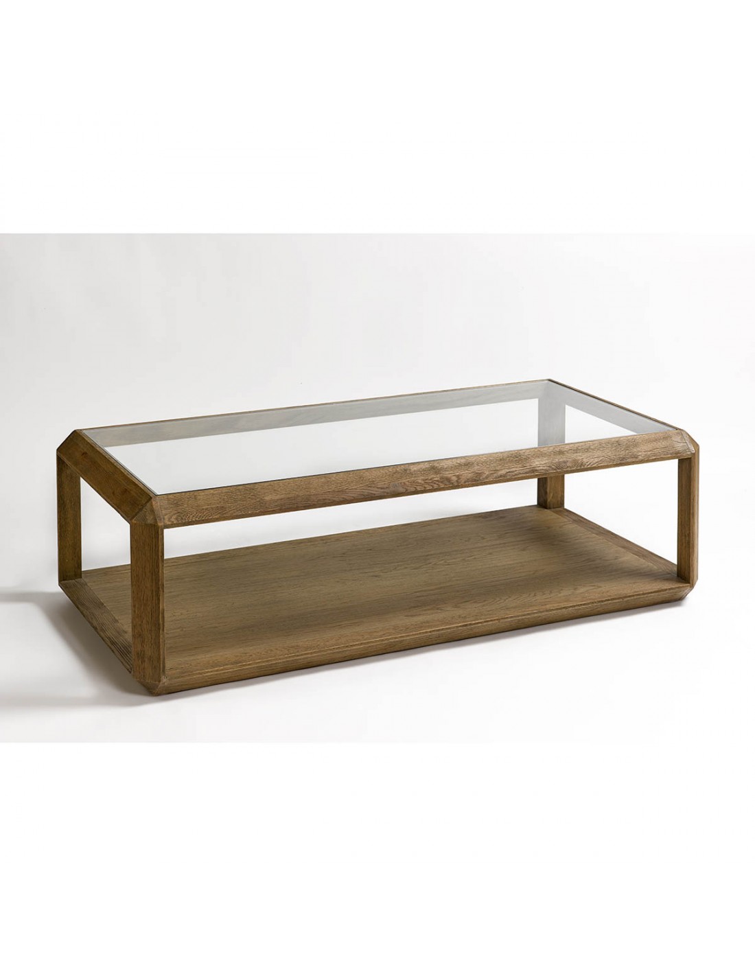 MESA DE CENTRO ROBLE Y CRISTAL - Imagen 5