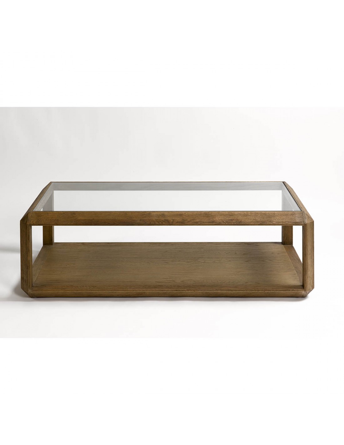 MESA DE CENTRO ROBLE Y CRISTAL
